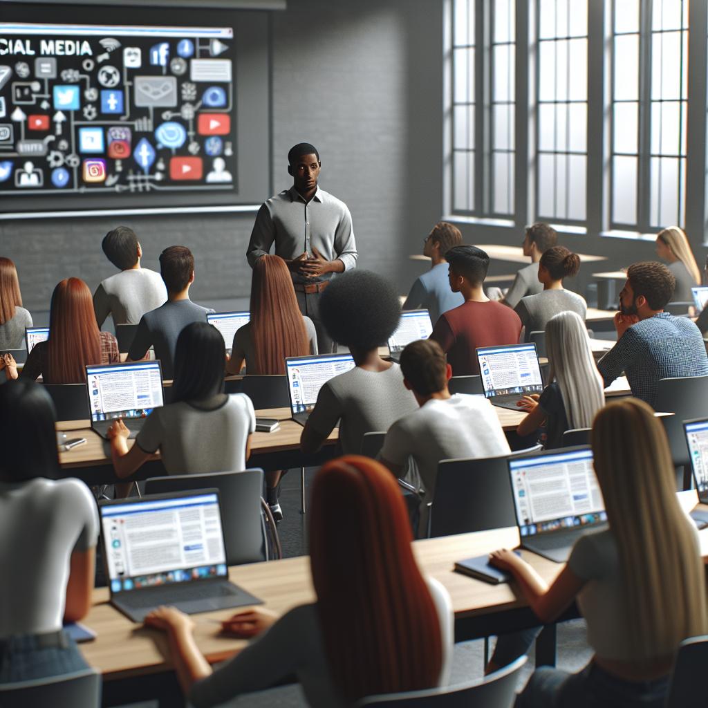 College Students attending Social Media Workshop