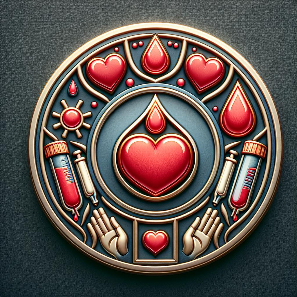 Blood drive support emblem.