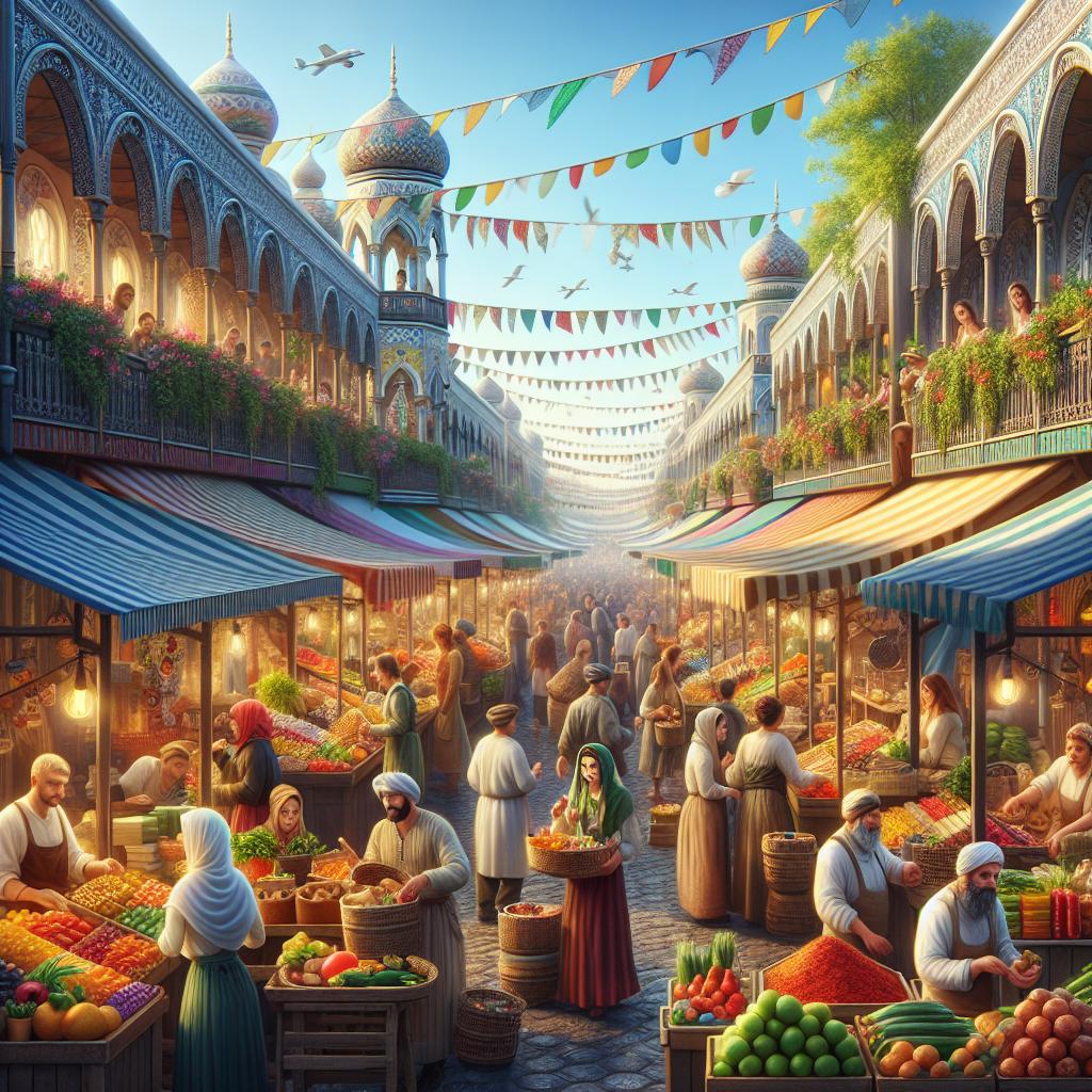 Festive spring food market.