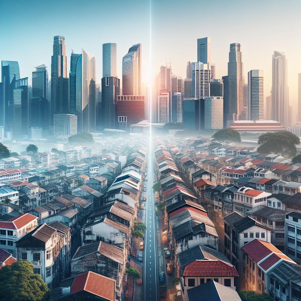 City skyline transformation.