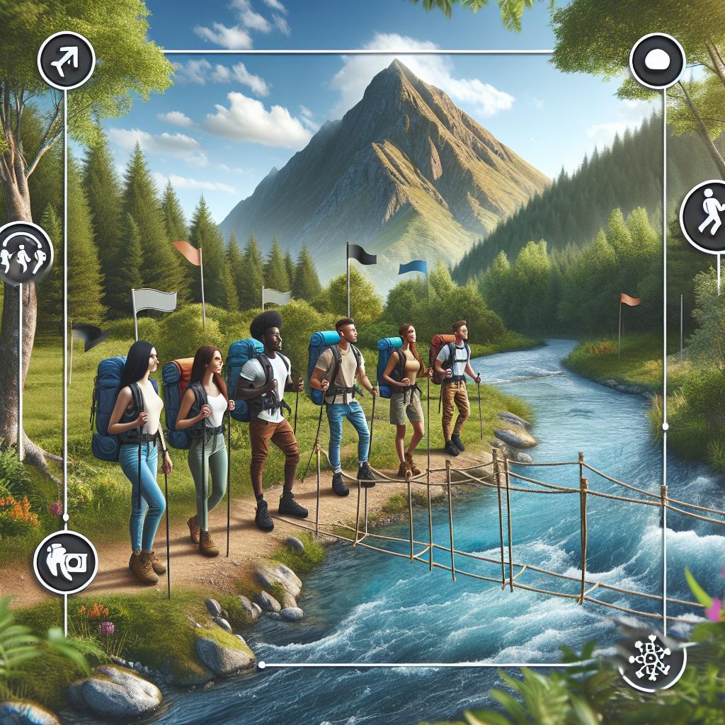 Outdoor adventure challenge concept.