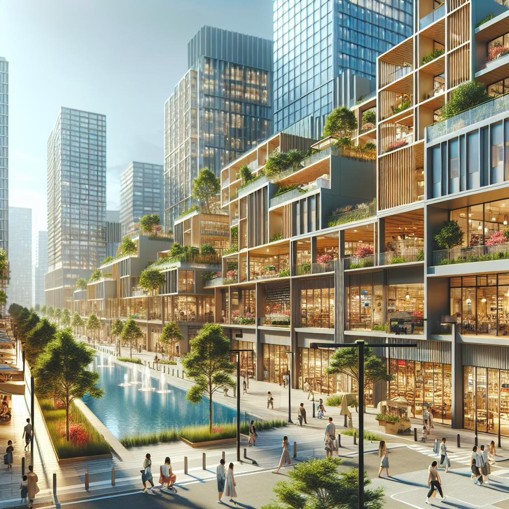 Urban mixed-use development concept.