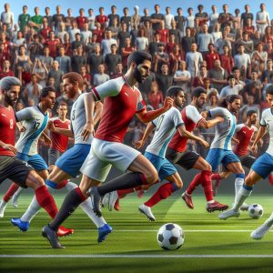 Soccer teams in action