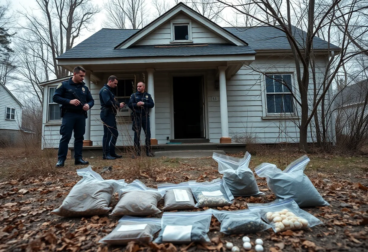 Police conducting a drug bust operation in Birmingham
