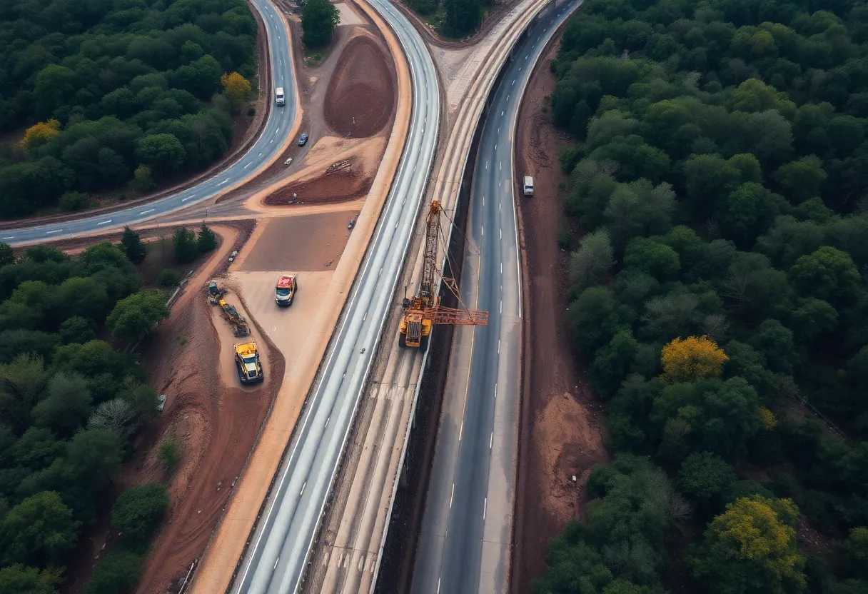 Construction site of the Northern Beltline in Birmingham, Alabama
