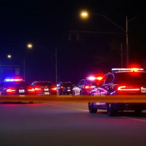 Police cars at the scene of a carjacking recovery in Birmingham