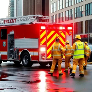 Birmingham Fire Department managing a fuel spill in the city