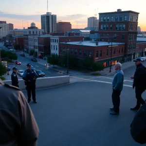 Birmingham cityscape reflecting community concerns over violence.