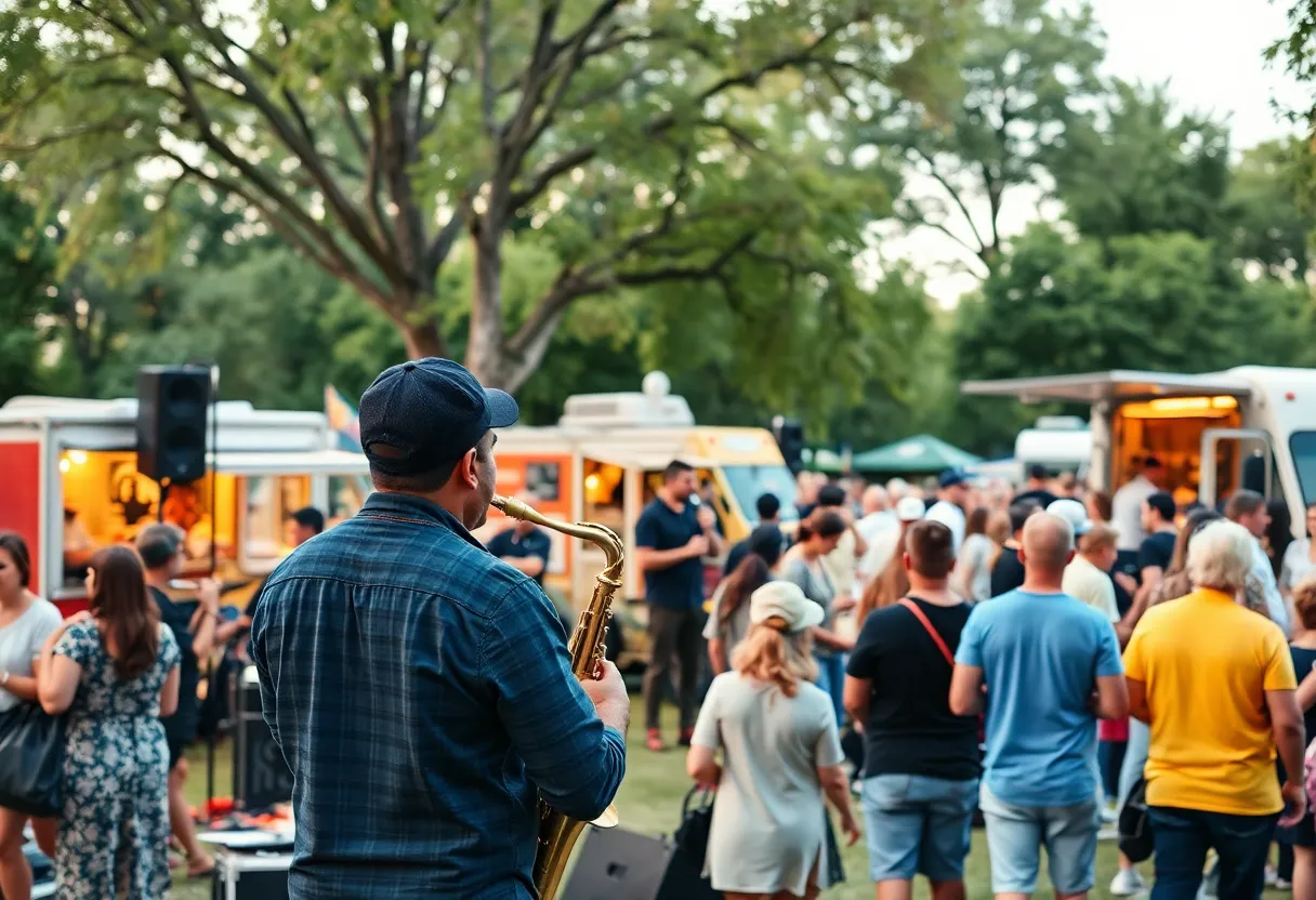 Community members enjoying live music at the Taste of 4th Avenue Jazz Festival.