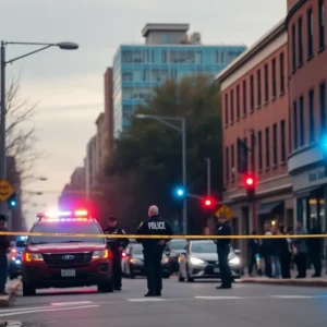 Police investigating a crime scene in Birmingham