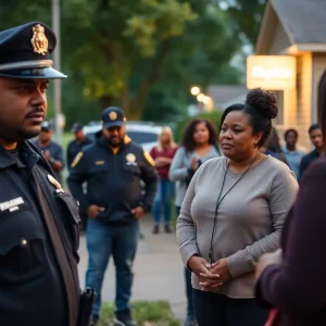Community gathering in Birmingham addressing domestic violence.