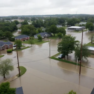 Flooded streets in Birmingham, AL