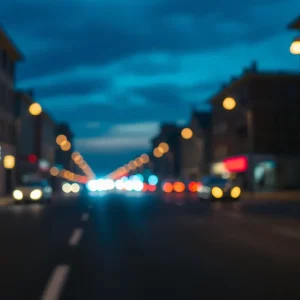 Police lights on a Birmingham street, representing public safety concerns.