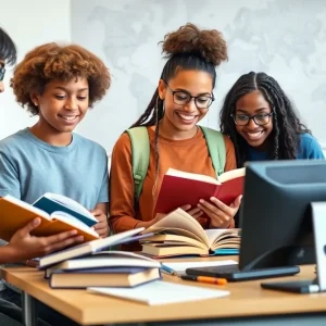 Students studying together embracing the Birmingham Promise initiative.