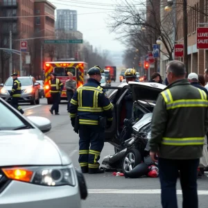Emergency responders at the scene of a tragic traffic accident in Birmingham