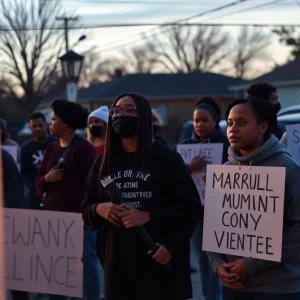 Residents of Birmingham gathering in response to gun violence.