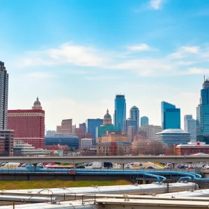 Birmingham skyline with water service infrastructure