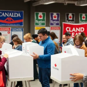 Voters participating in the Canadian Federal Election on April 28, 2025.