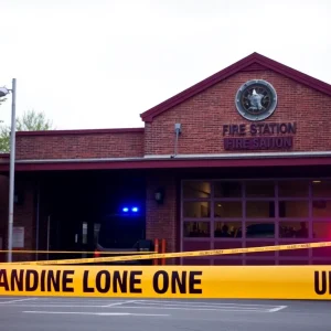 Fire Station 23 with bullet damage due to recent shooting