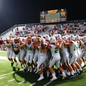 Celebration of Mars Hill Bible high school football team after their championship win