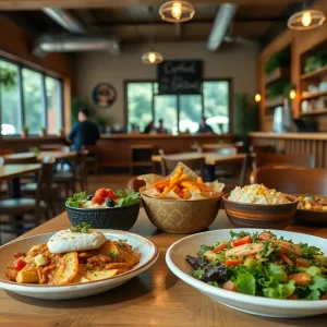 Interior of Real & Rosemary restaurant showcasing healthy dishes