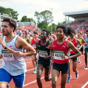Athletes competing during the UAB Spring Invite in Birmingham