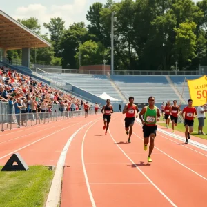 Athletes competing at UAB Spring Invite track and field event.