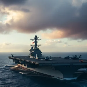 USS Midway aircraft carrier during rescue operation