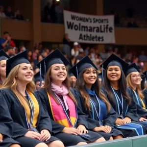 University of Alabama graduation ceremony focusing on women's sports