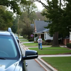 Residential area in Birmingham with houses and trees