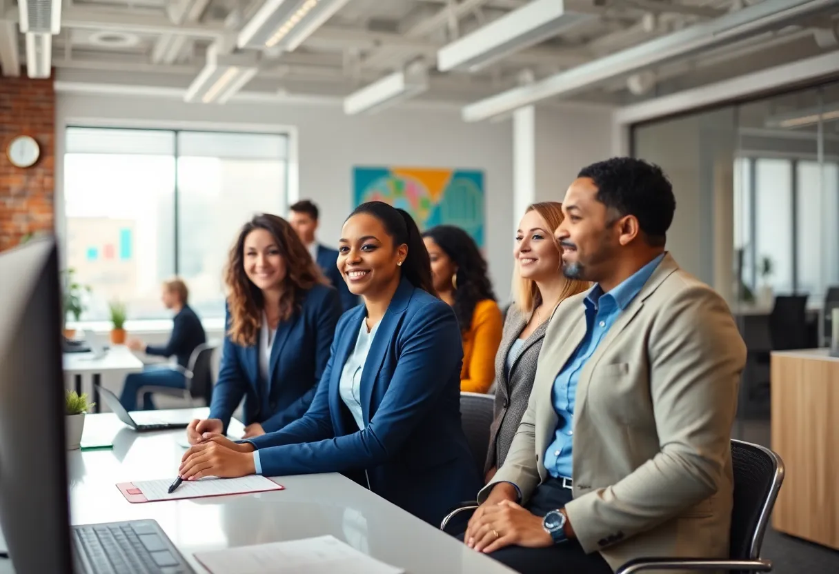 Birmingham office team working together