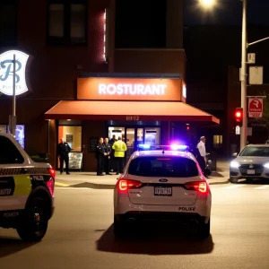 Scene of a robbery incident in Birmingham with police and emergency responders