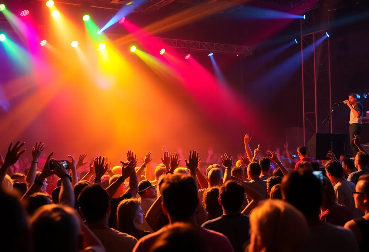 Audience enjoying a classic rock concert