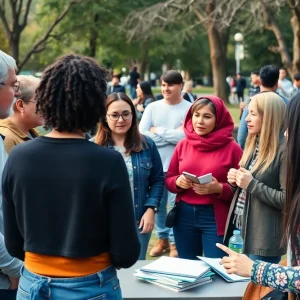 Residents participating in a community meeting for climate action
