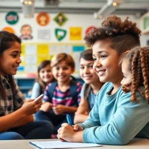 Students participating in mental health activities at school.