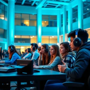 Students participating in esports training at UAB.