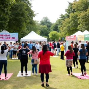 Community members enjoying activities at Birmingham Mental Health Day.