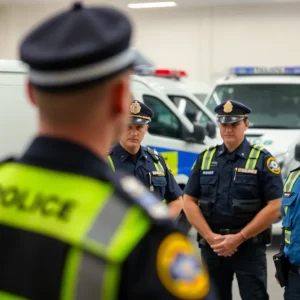 Community policing officers in Birmingham Police Department setting