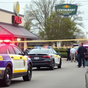 Police response to a shooting incident at a restaurant in Hoover, Alabama