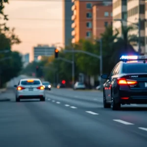 Scene of the Pratt City crash investigation with emergency lights.