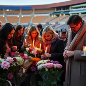 Community members gather to pay tribute