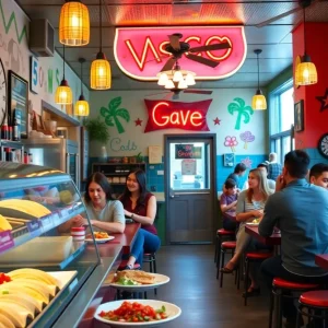 Rusty Taco restaurant showcasing delicious Tex-Mex food in a cozy environment