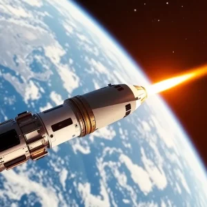 SpaceX Dragon spacecraft orbiting Earth