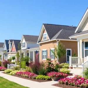 Vibrant Alabama neighborhood with modern homes