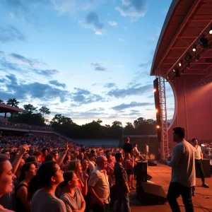Fans enjoying a live concert at the Coca-Cola Amphitheater