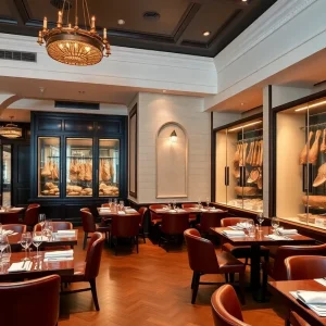 Elegant dining space at Armour House steakhouse