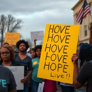 Community members in Birmingham standing together for gun violence prevention initiatives.