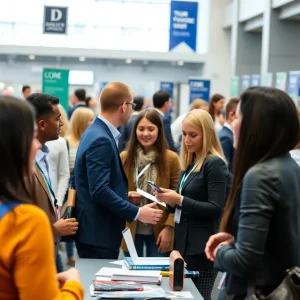 Job fair in Birmingham with applicants and recruiters