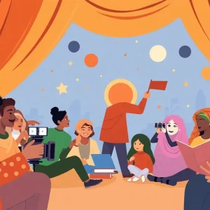 Community members enjoying films and shows on kweliTV