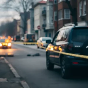 Scene of a shooting incident in Birmingham with police presence